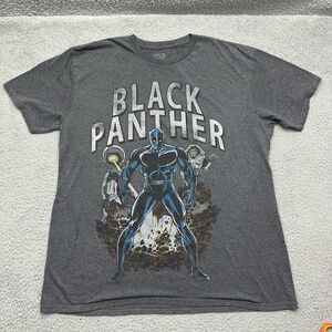 Marvel Black Panther Size XL Blue Comic UFO Gray Graphic Short Sleeve T-Shirt